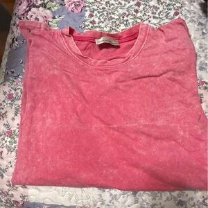 Zenana Outfitters Pink Washed Tee